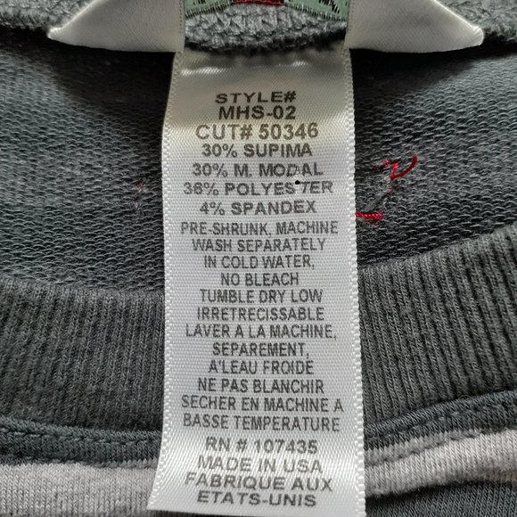Hard Tail Blue Gray Striped Sweatshirt Size M - Picture 8 of 9